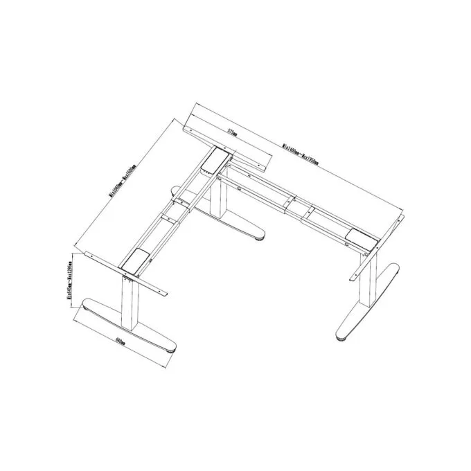 Equip Schreibtischgestell Triple Motor elek. 150Kg L-Form ws lite Retail — image 7