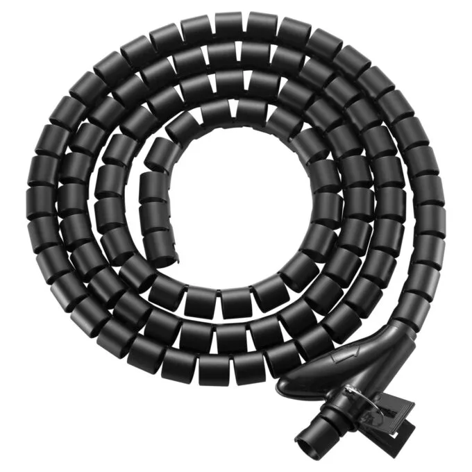 Equip Spiral-Kabelschlauch +Untertischmontage 1.30m schwarz Polybeutel — image 1