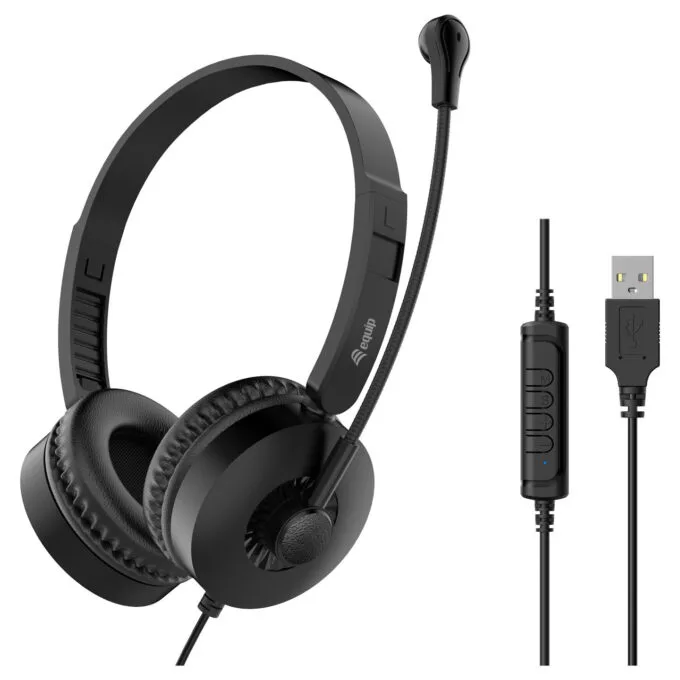 Equip Stereo-Headset Wired mit Mikro USB-A 2.00m schwarz — image 2