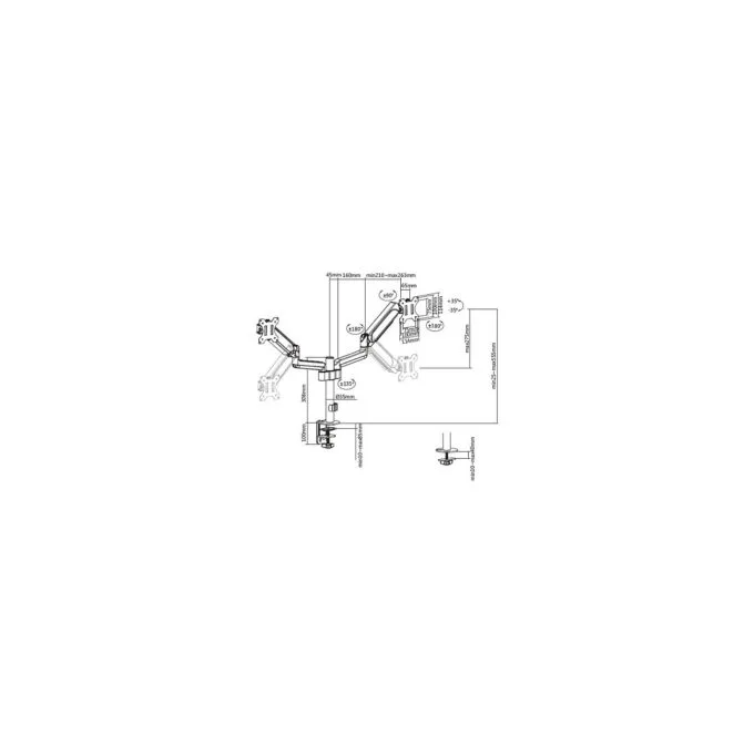 equip Tischhalterung 17' - 32' 2TFT je 9kg 360 Gasfeder schwarz — image 8