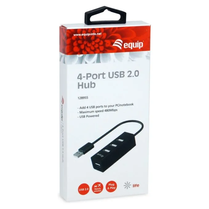 Equip USB-Hub 4-Port 2.0 - to 4x2.0 480Mbps o.Netzteil sw — image 3