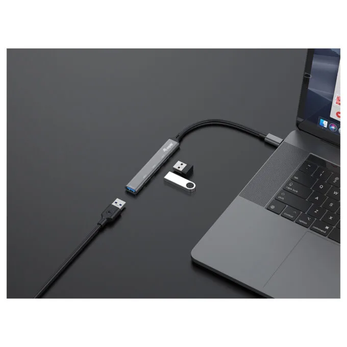 Equip USB-Hub 4-Port 3.0 C- to 1x3.0 3x2.0 5Gbps o.Netzteil gr — image 3