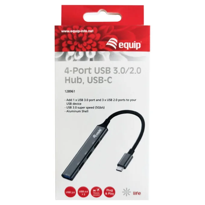 Equip USB-Hub 4-Port 3.0 C- to 1x3.0 3x2.0 5Gbps o.Netzteil gr — image 4