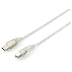 Equip USB Kabel 2.0 A-B St St 1.00m transparent Polybeutel