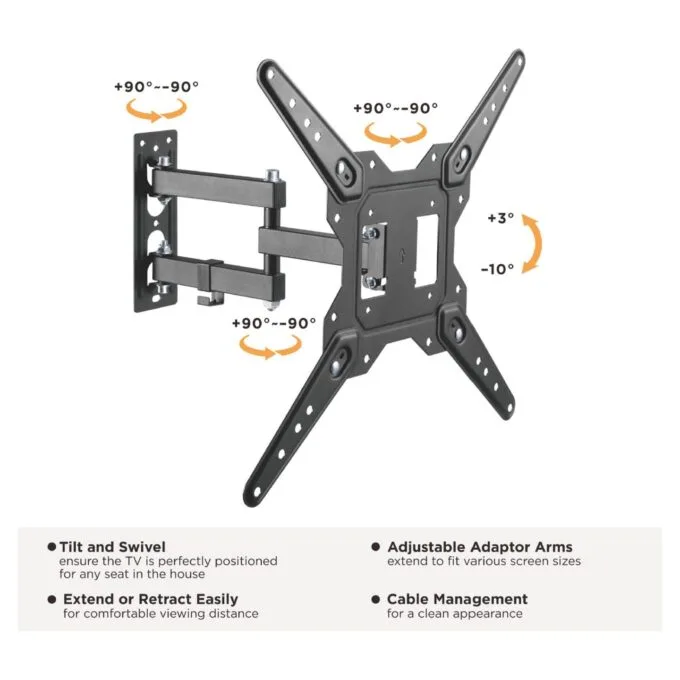 Equip Wandhalterung 23'-55' 1TFT V.bewegl. 1Gelenk 30Kg sw retail — image 7