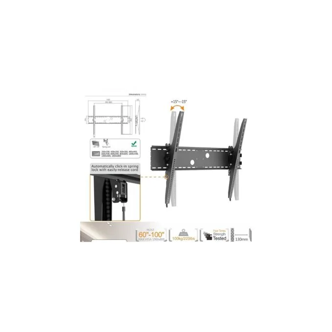 Equip Wandhalterung 60'-100' 1TFT neig Curv.1Gelenk 100kg sw retail — image 11