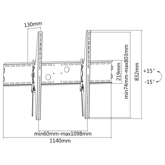 Equip Wandhalterung 60'-100' 1TFT neig Curv.1Gelenk 100kg sw retail — image 6