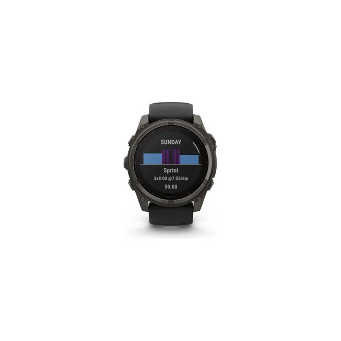 Garmin fenix 8 51mm Solar Graphit Titan Carbongrau Silikon-Armband — image 4