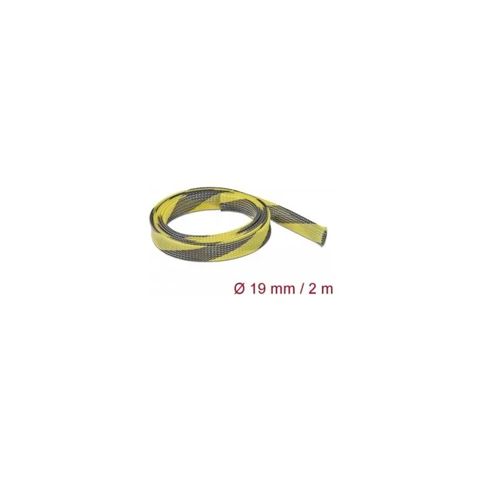 Geflechtschlauch dehnbar 2 m x 19 mm schwarz-gelb — image 1