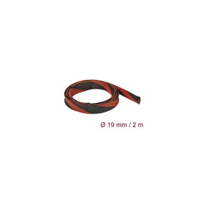 Geflechtschlauch dehnbar 2 m x 19 mm schwarz-rot — image 1
