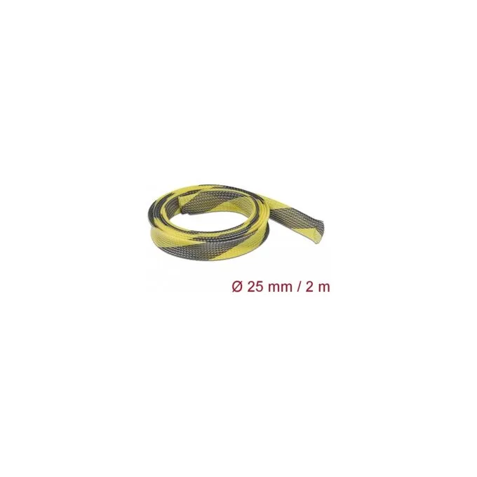 Geflechtschlauch dehnbar 2 m x 25 mm schwarz-gelb — image 2