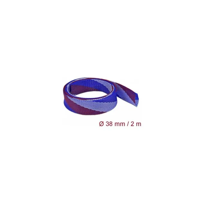 Geflechtschlauch dehnbar 2 m x 38 mm blau-rot-weiß — image 2