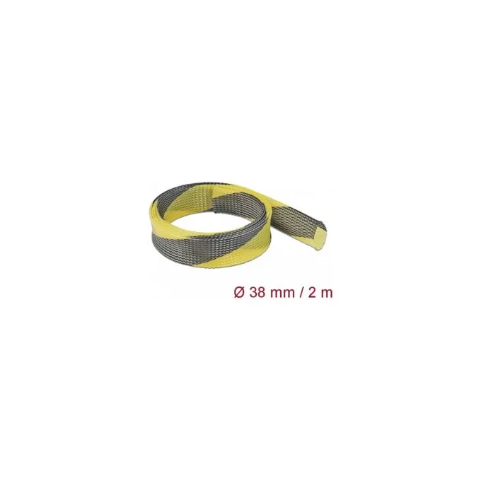Geflechtschlauch dehnbar 2 m x 38 mm schwarz-gelb — image 2