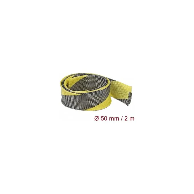 Geflechtschlauch dehnbar 2 m x 50 mm schwarz-gelb — image 1