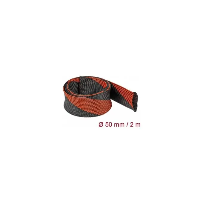 Geflechtschlauch dehnbar 2 m x 50 mm schwarz-rot — image 1