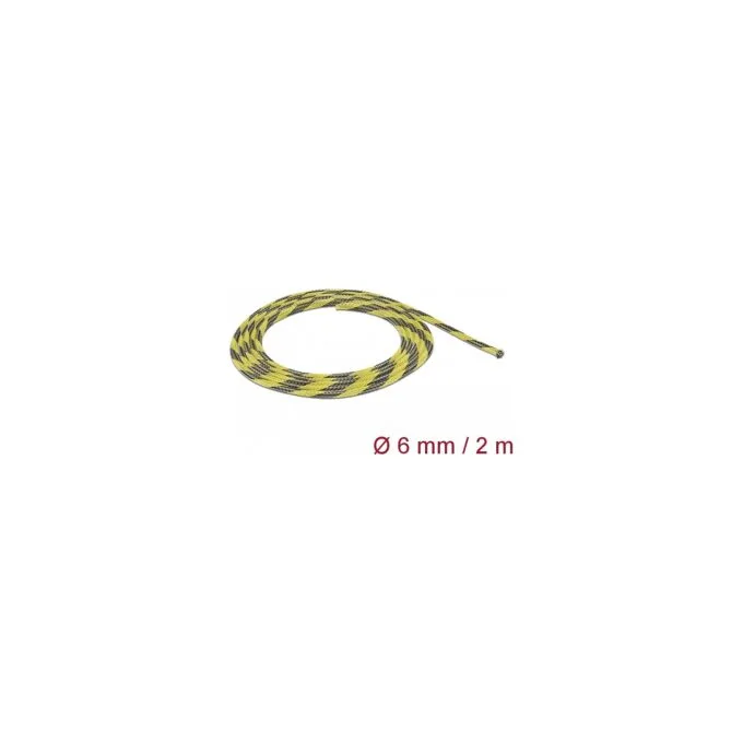 Geflechtschlauch dehnbar 2 m x 6 mm schwarz-gelb — image 2