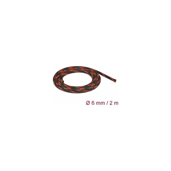 Geflechtschlauch dehnbar 2 m x 6 mm schwarz-rot — image 2