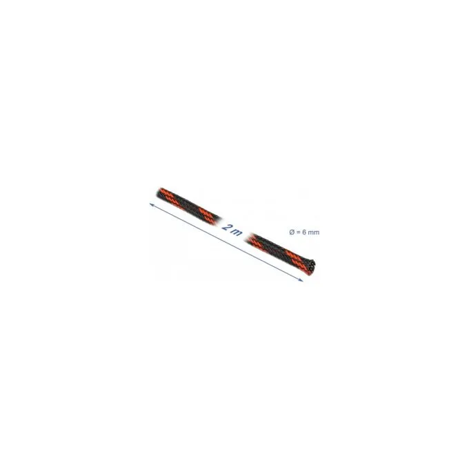 Geflechtschlauch dehnbar 2 m x 6 mm schwarz-rot — image 3