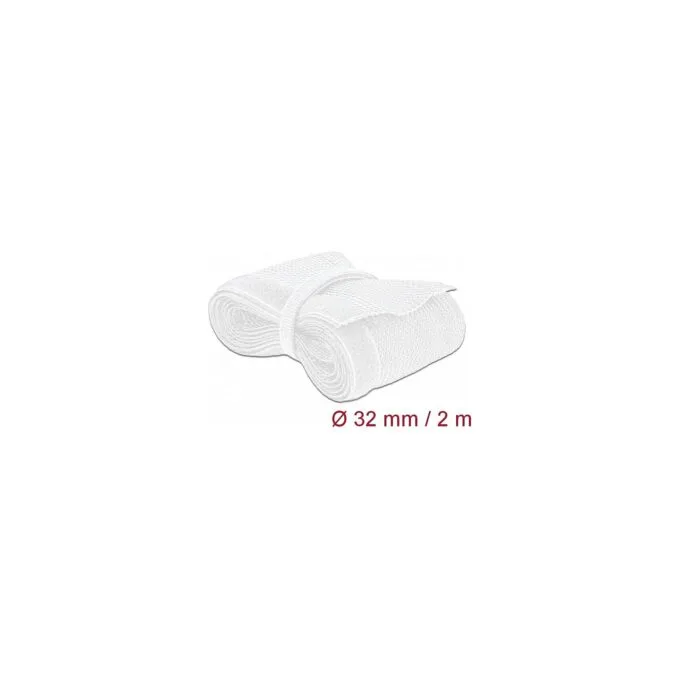 Geflechtschlauch mit Klettverschluss 2 m x 32 mm weiß — image 1