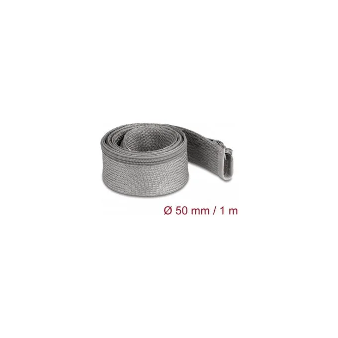 Geflechtschlauch mit Reißverschluss hitzebeständig 1 m x 50 mm grau — image 2