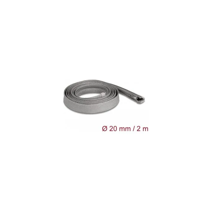 Geflechtschlauch mit Reißverschluss hitzebeständig 2 m x 20 mm grau — image 2