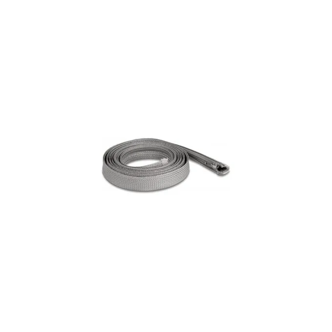 Geflechtschlauch mit Reißverschluss hitzebeständig 2 m x 20 mm grau — image 1
