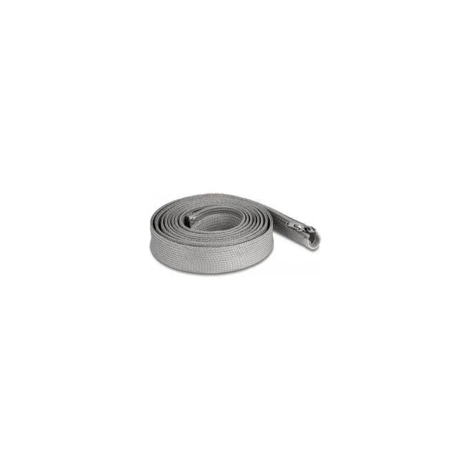 Geflechtschlauch mit Reißverschluss hitzebeständig 3 m x 30 mm grau — image 1