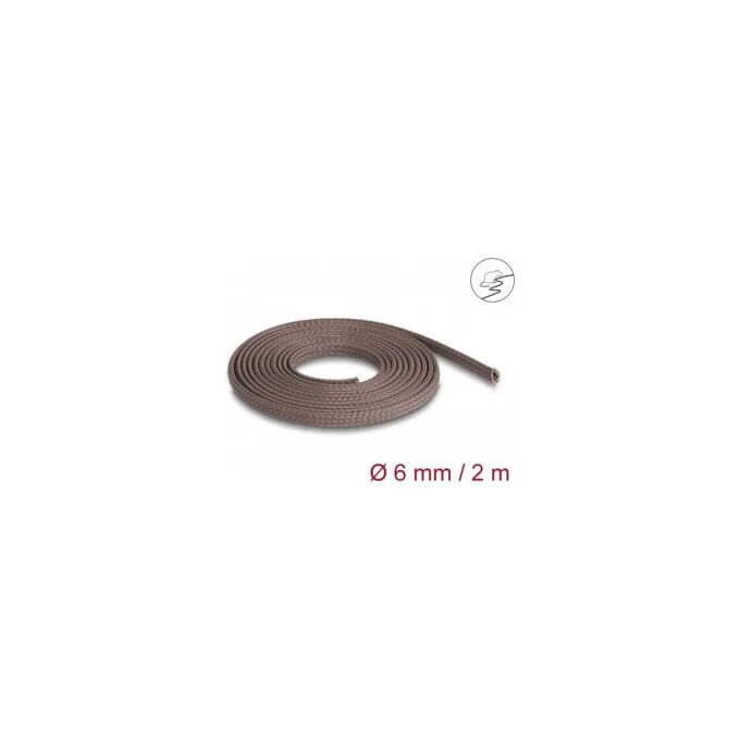 Geflechtschlauch nagerfest dehnbar 2 m x 6 mm braun — image 1