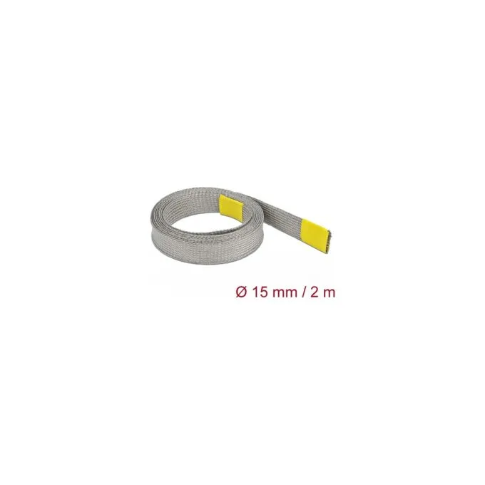 Geflechtschlauch zur EMV Abschirmung dehnbar 2 m x 15 mm — image 1