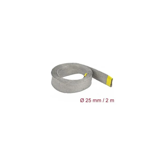 Geflechtschlauch zur EMV Abschirmung dehnbar 2 m x 25 mm — image 1