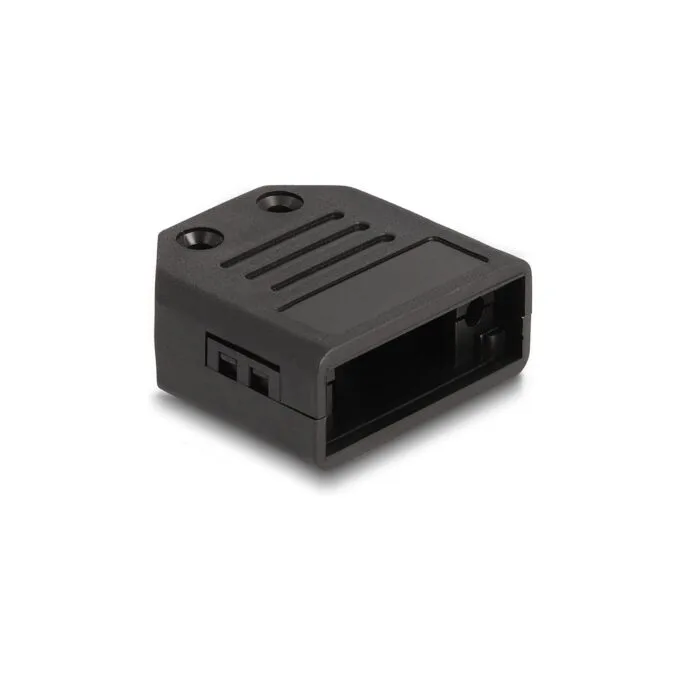 Gehäuse für D-Sub 9 Pin Stecker Buchse Kunststoffgehäuse mit Zugentlastung schwarz — image 1