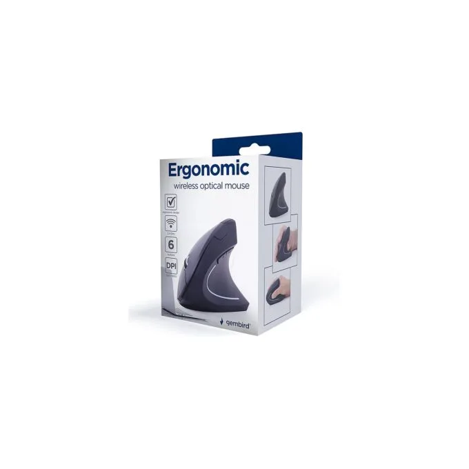 gembird Maus OPT ergonomisch wireless 6-Tasten schwarz — image 2