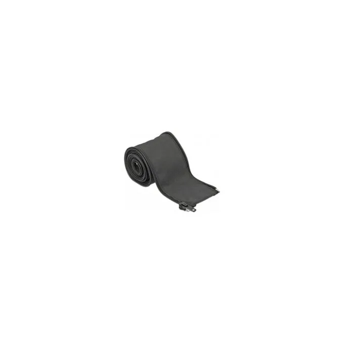 Gewebeschlauch mit Reißverschluss hitzebeständig 2 m x 25 mm schwarz — image 1