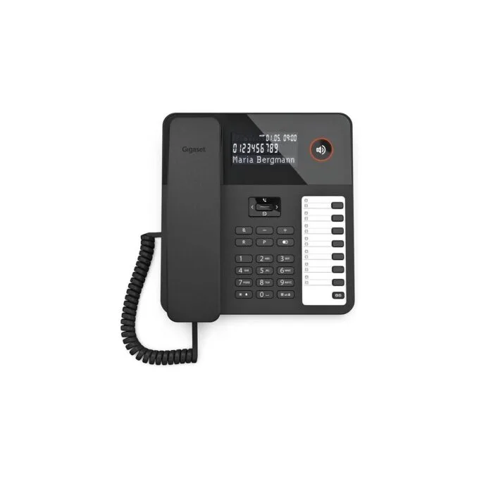 GIGASET DESK 600 schwarz schnurgebundenes Tisch- und Wandtelefon LC-Display 7 Direktwahltasten Telefonbuch Hrgertekom... — image 5