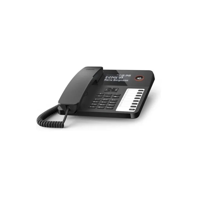 GIGASET DESK 600 schwarz schnurgebundenes Tisch- und Wandtelefon LC-Display 7 Direktwahltasten Telefonbuch Hrgertekom... — image 1
