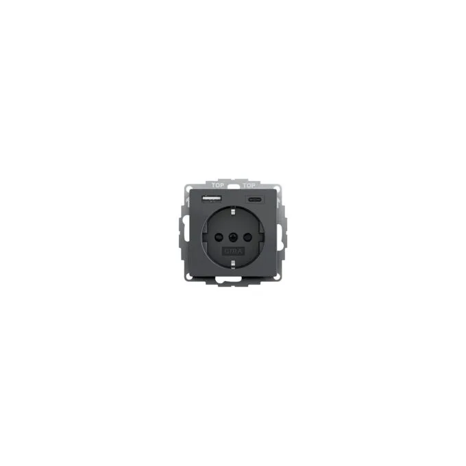 GIRA 245928 SCHUKO USB-Spannungsversorgung 2f System 55 Anthrazit — image 1