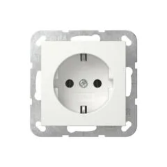 GIRA 444013 SCHUKO-Steckdose + Montagepl. AP Reinweiß