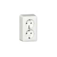 GIRA 478013 2f-SCHUKO-Steckdose + Montagepl. AP Reinweiß