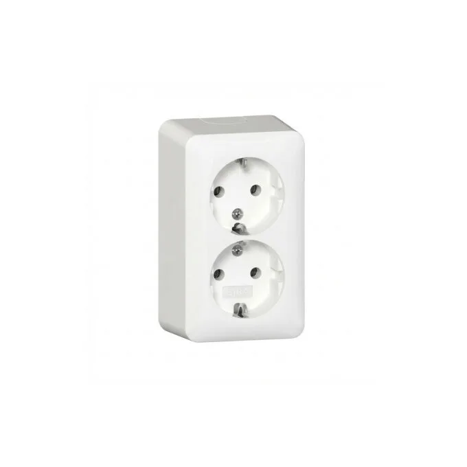 GIRA 478013 2f-SCHUKO-Steckdose + Montagepl. AP Reinweiß — image 1