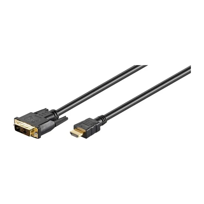 Goobay 1m HDMI DVI-D Kabel 19pol. [HDTV (1080p), vergoldete Kontakte, angespritzte Stecker] — image 1