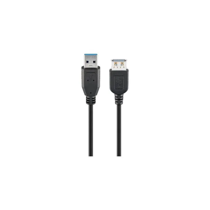 Goobay 3m USB 3.0 SuperSpeed Verlängerungskabel, Schwarz [USB 3.0-Stecker (Typ A) to USB 3.0-Buchse (Typ A)] — image 1