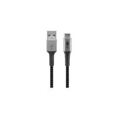 Goobay USB-C auf USB-A mit Metallsteckern, grau, 2m