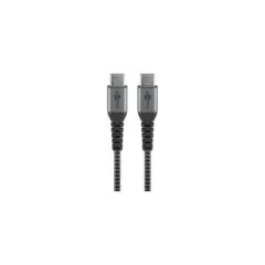 Goobay USB-C auf USB-C mit Metallsteckern, grau, 2m