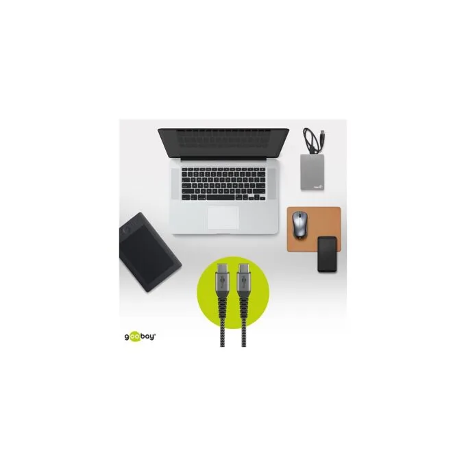 Goobay USB-C auf USB-C mit Metallsteckern, grau, 2m — image 5