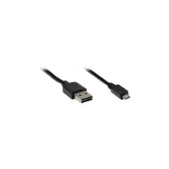 GoodConnections Anschlusskabel USB 2.0 EASY Stecker A an Stecker Micro B. schwarz. 1m.