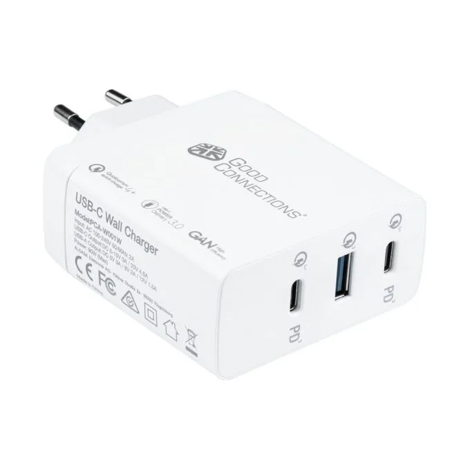 GoodConnections Charger 100W 3-Port 2xUSB-C USB-A QC4.0 Weiß — image 1