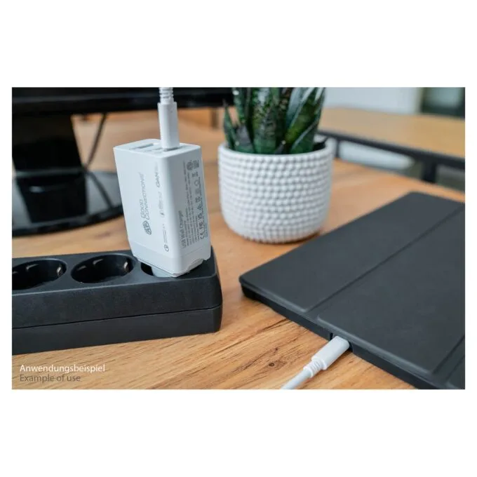 GoodConnections Charger 65W 3-Port 2xUSB-C USB-A QC3.0 Weiß — image 6