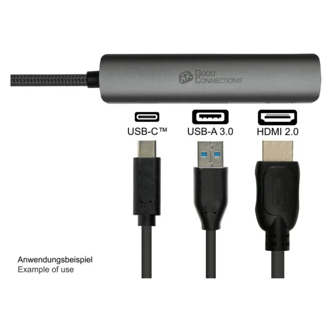 GoodConnections HUB-C002A USB-C HUB 3-Port 1xHDMI 1xUSB-C 1xUSB 3.0 Anthrazit — image 4
