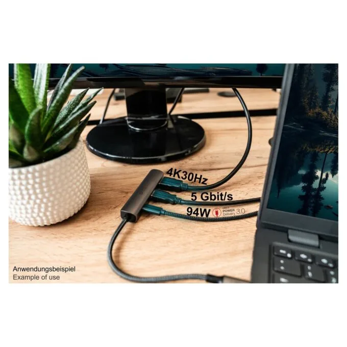 GoodConnections HUB-C002A USB-C HUB 3-Port 1xHDMI 1xUSB-C 1xUSB 3.0 Anthrazit — image 5