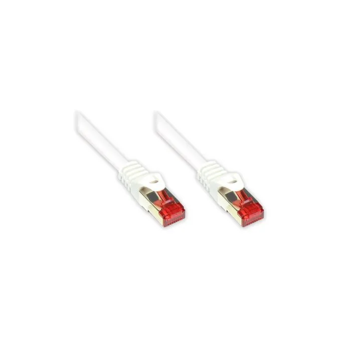 GoodConnections Patchkabel mit Rastnasenschutz, Cat. 6, S FTP, PiMF, PVC, 250MHz, weiß, 50m, — image 1